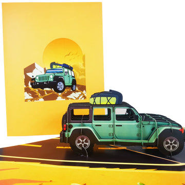4x4 Off Road Adventure Car 3D Pop-Up Card by CardPop UK